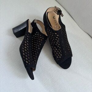 Unisa Black Cutout Heeled Sandals